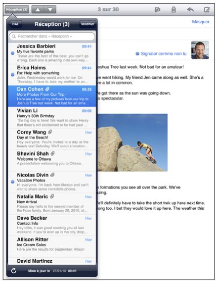 APPLE IPAD PRO 12 - Relève de la boîte aux lettres et lecture du courrier électronique - 3