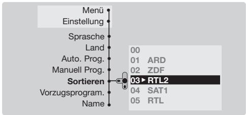 PHILIPS 29PT8640 - Sortieren der Programme - 1