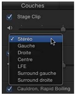 Couches ✓ Stage Clip ✓ Stéréo Gauche Droite Centre LFE Surround gauche Surround droite ✓ Cauldron, Rapid Boiling