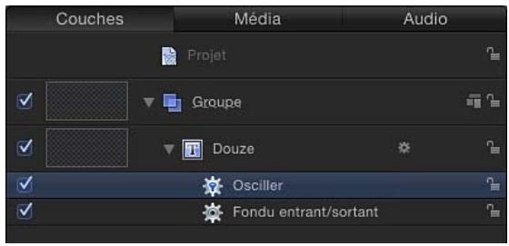 Couches Média Audio Projet Groupe Douze Osciller Fondu entrant/sortant