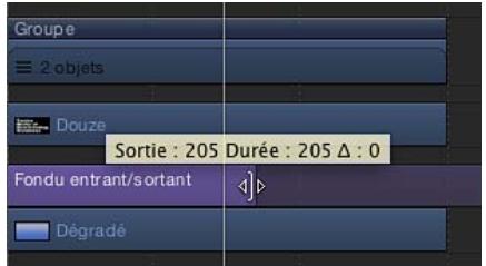 Groupe ≡ 2 objets Douze Sortie : 205 Durée : 205 Δ : 0 Fondu entrant/sortant Dégradé