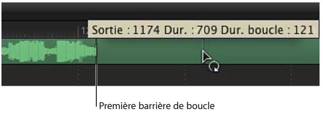 Sortie : 1174 Dur. : 709 Dur. boucle : 121 Première barrière de boucle
