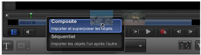 Composite Importer et superposer les objets Séquentiel Importer les objets l'un après l'autre