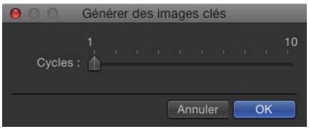 Générer des images clés 1 Cycles : 10 Annuler OK