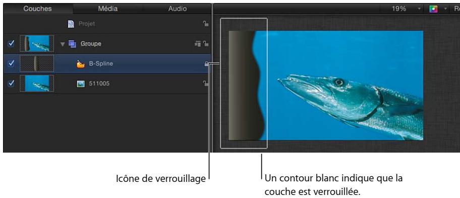 Couches Média Audio Projet Groupe B-Spline 511005 19% Icône de verrouillage Un contour blanc indique que la couche est verrouillée.