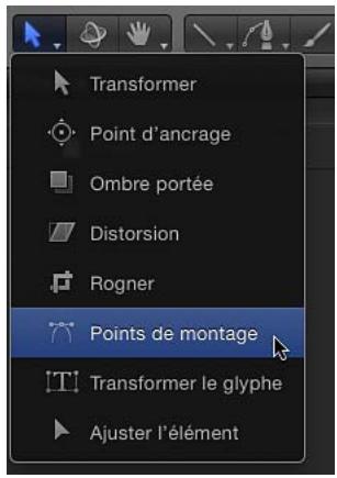 Transformer Point d'ancrage Ombre portée Distorsion Rogner Points de montage T1 Transformer le glyphe Ajuster l'élément
