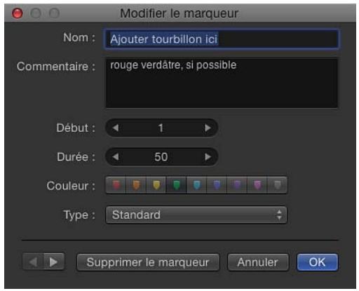 Modifier le marqueur Nom : Ajouter tourbillon ici Commentaire : rouge verdâtre, si possible Début : 1 Durée : 50 Couleur : Type : Standard Supprimer le marqueur Annuler OK