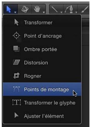 Transformer Point d'ancrage Ombre portée Distorsion Rogner Points de montage T1 Transformer le glyphe Ajuster l'élément