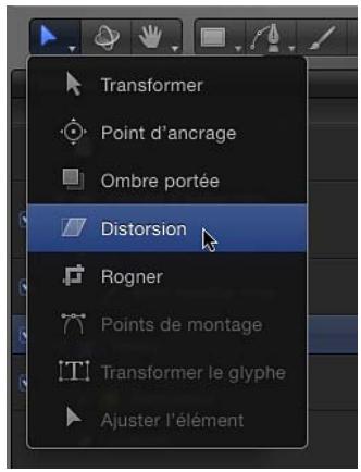 Transformer Point d'ancrage Ombre portée Distorsion Rogner Points de montage Transformer le glyphe Ajuster l'élément