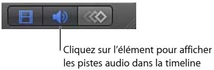 Cliquez sur l'élément pour afficher les pistes audio dans la timeline