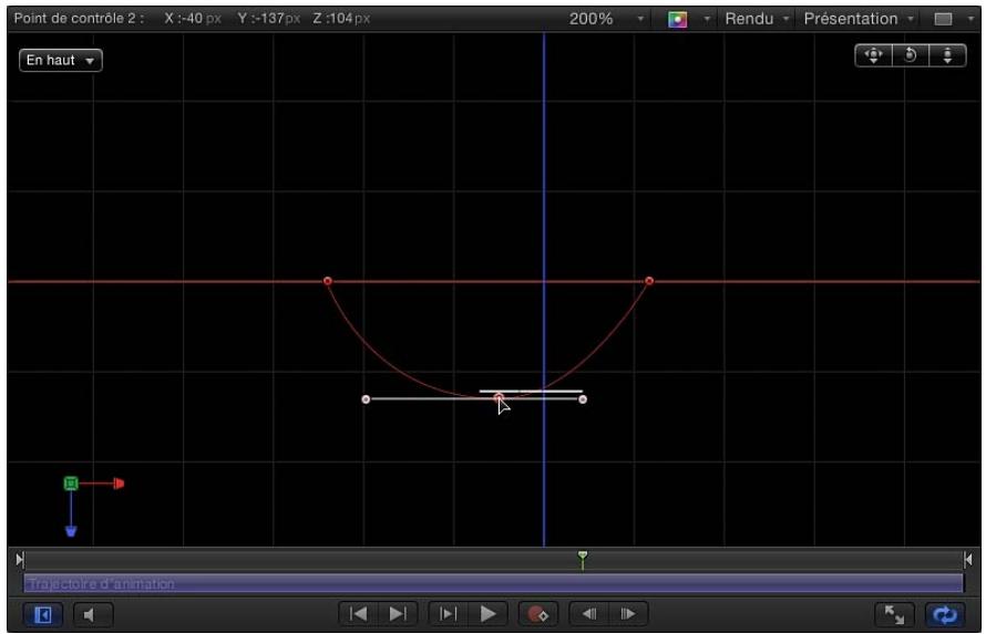 Point de contrôle 2 : X : -40 px Y : -137 px Z : 104 px 200% Rendu Présentation En haut Trajectoire d'animation