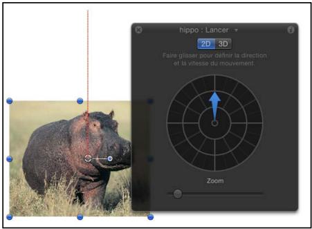 hippo : Lancer 2D 3D Faire gisser pour définir la direction et la vitesse du mouvement. Zoom