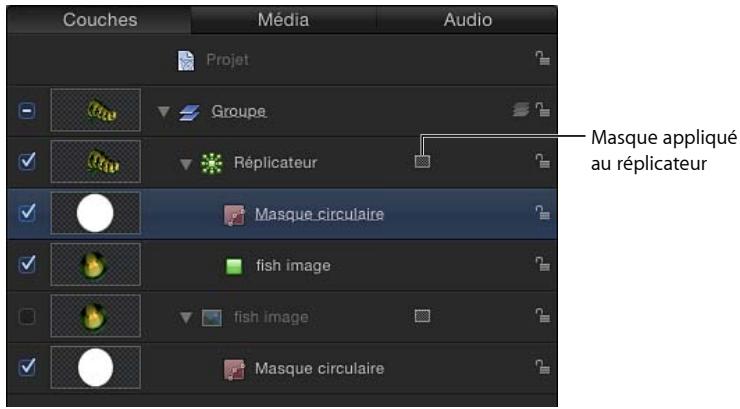Couches Média Audio Projet Groupe Réplicateur Masque appliqué au réplicateur Masque circulaire fish image fish image Masque circulaire