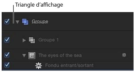 Triangle d'affichage Groupe Groupe 1 The eyes of the sea Fondu entrant/sortant