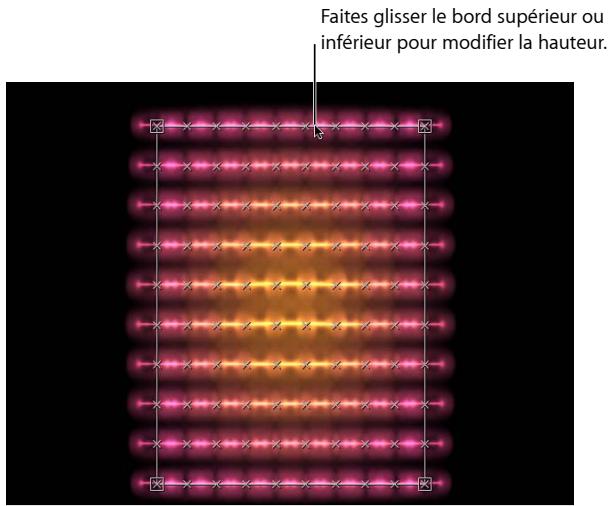 Faites glisser le bord supérieur ou inférieur pour modifier la hauteur.