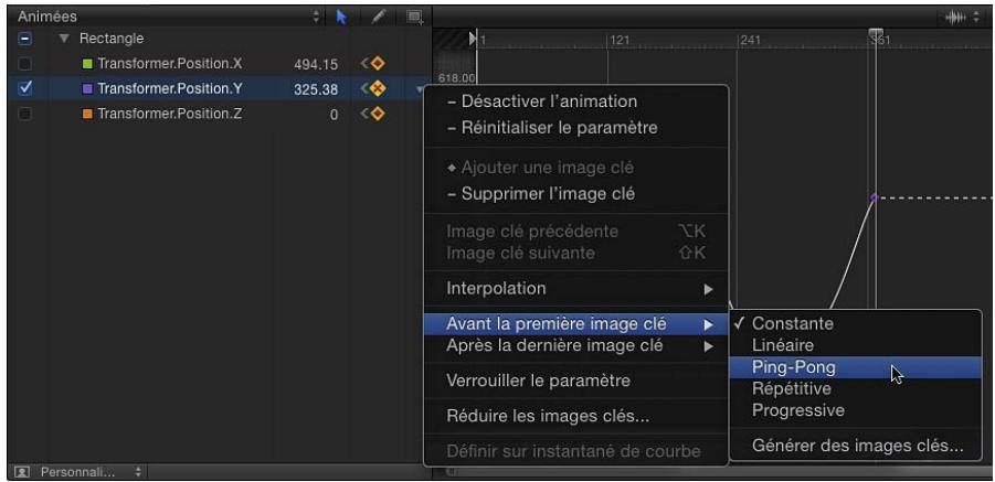 Animées Rectangle Transformer.Position.X 494.15 Transformer.Position.Y 325.38 Transformer.Position.Z 0 - Désactiver l'animation - Réinitialiser le paramètre - Ajouter une image clé - Supprimer l'image clé Image clé précédente Image clé suivante Interpolation Avant la première image clé Après la dernière image clé Verrouiller le paramètre Réduire les images clés... Définir sur instantané de courbe Constante Linéaire Ping-Pong Répétitive Progressive Générer des images clés...