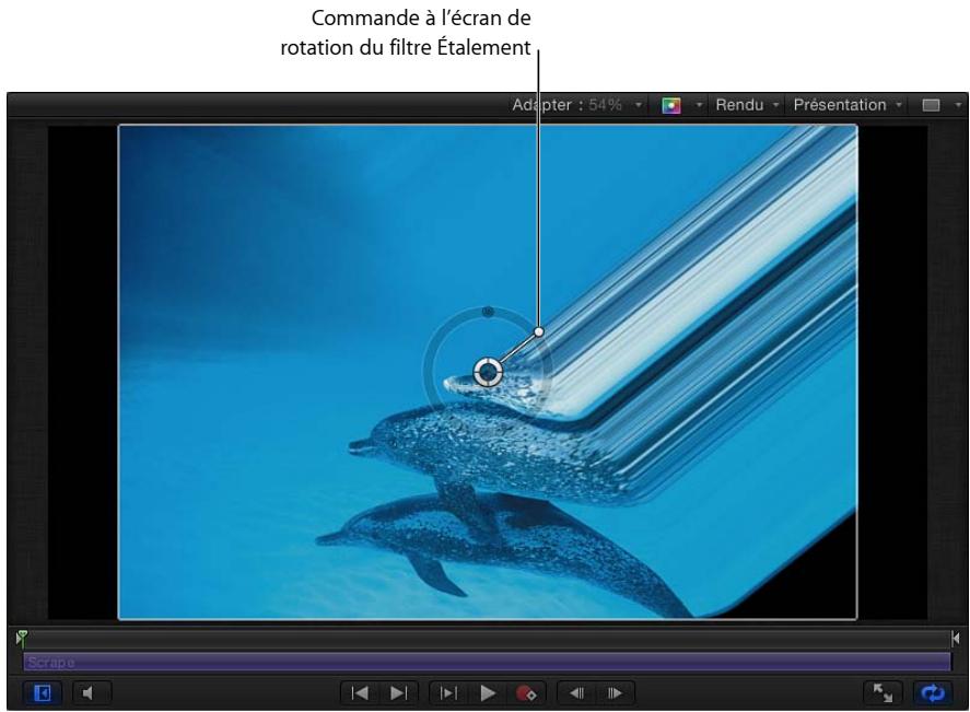 Commande à l'écran de rotation du filtre Étalement Adapter : 54% Rendu Présentation Scrape