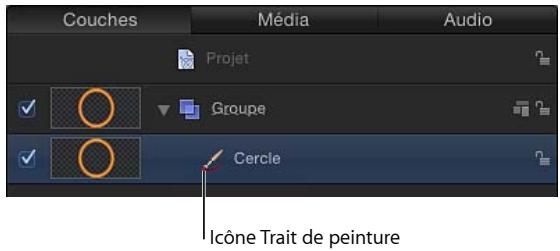 Couches Média Audio Projet Groupe Cercle Icône Trait de peinture