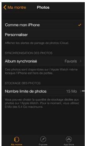 APPLE WATCH 2 - Gérer le stockage des photos - 1