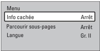 PHILIPS 42PFL7603H - Utilisation du menu télétexte - 1