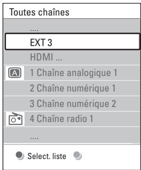 PHILIPS 42PFL7603H - Sélection d'une liste de favoris - 1