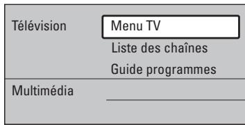 PHILIPS 42PFL7603H - Utilisation du menu principal - 2