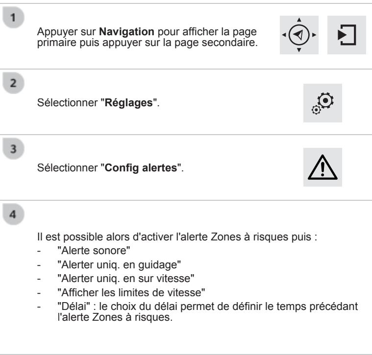 PEUGEOT 308 2 2015 - Paramétrage des alertes Zones à risques / Zones de danger - 1