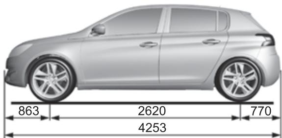 PEUGEOT 308 2 2015 - Dimensions (en mm) - 5