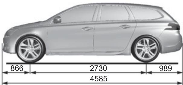 PEUGEOT 308 2 2015 - Dimensions (en mm) - 6