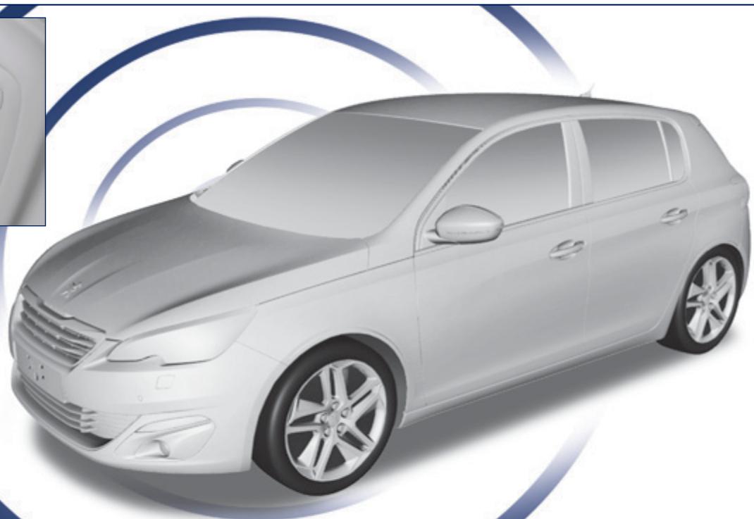 PEUGEOT 308 2 2015 - Etiquette pneumatiques/peinture. - 2