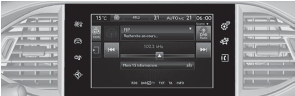 PEUGEOT 308 2 2015 - Menu des l'écran tactile - 1