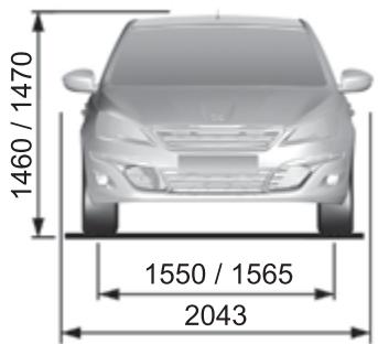 PEUGEOT 308 2 2015 - Dimensions (en mm) - 3