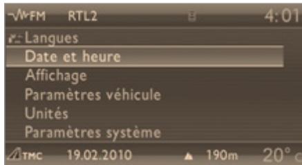 PEUGEOT 308 CC RESTYLISE 2011 - Menu «SETUP» - 1