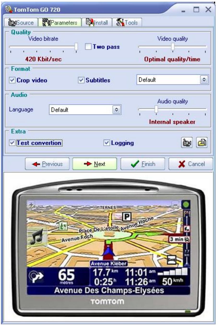 TOMTOM MOBILNOVA MEDIA CENTER - Set conversion parameters - 1