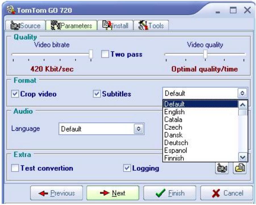 TOMTOM MOBILNOVA MEDIA CENTER - Subtitles and audio tracks - 1