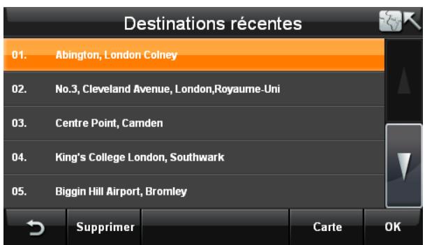 TOMTOM NAVIGATOR 6 - S déjectionner une destination parmi les Destinations récentes - 2