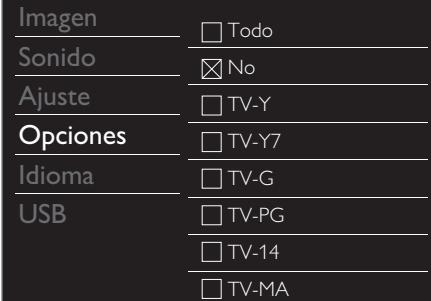 PHILIPS 32PFL4508 - Niveles bloqueo US TV - 1
