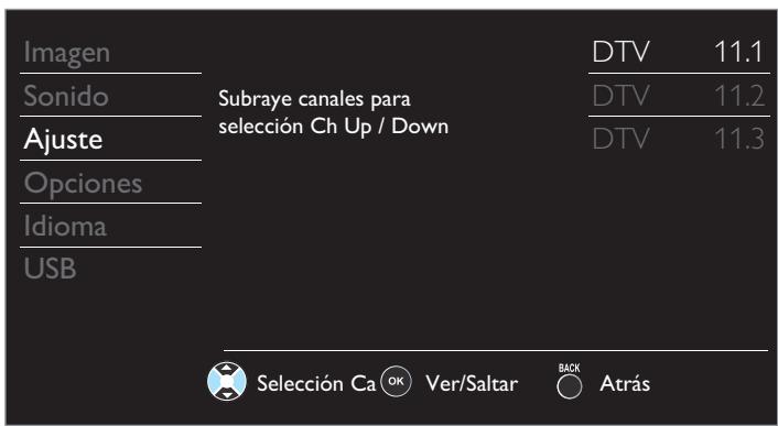 PHILIPS 32PFL4508 - Lista canales - 1