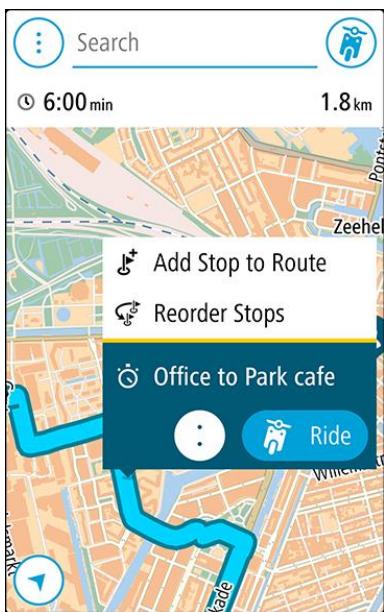 TOMTOM VIO - Ajouter un arrêt à un parcours enregistré à l'aide de la carte - 2
