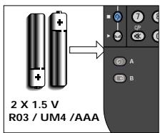 PHILIPS SBCRP421 - INSTALAÇÃO DAS PILHAS - 1