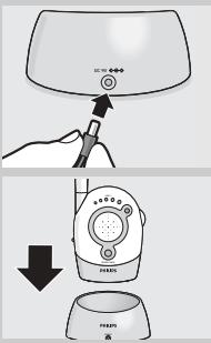 Diagram showing a hand pressing down on a helmet with directional arrows indicating movement or force, labeled with Chinese text.