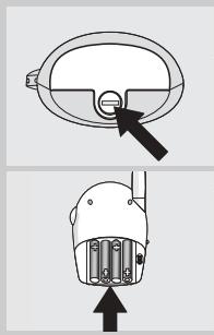 Diagram showing two views of a device's internal structure with an arrow pointing to a component, likely illustrating a mechanical or electrical assembly.