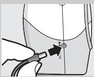 Diagram showing a hand holding a medical or surgical tool near a measurement device with labeled points and arrows indicating direction.
