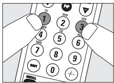 PHILIPS SRU560 - Manuelles Einstellen der Fernbedienung - 3