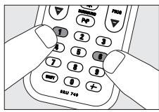 PHILIPS SRU740NC - Restauración de las functions originales del mando a distancia - 1
