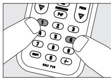 PHILIPS SRU740NC - Äänenvoimakkuudenaadon merkinta toiseen tilaan - 2