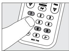 PHILIPS SRU740NC - Gjenopprette de opprinnelige innstillingene av fiernkontrollen - 2