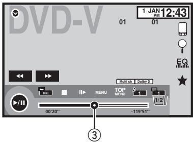 PIONEER AVH-X2600BT - Utilisation de l'icône de défilement et de la barre de lecture - 2