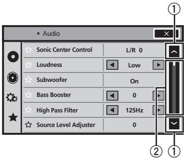 PIONEER AVH-X2600BT - Utilisation de l'icône de défilement et de la barre de lecture - 1