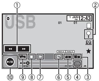 PIONEER AVH-X2600BT - Touches du clavier tactile - 1